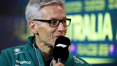 Aston Martin's Luxembourgish team principal Mike Krack speaks at a press conference after the first practice session of the 2023 Formula One Australian Grand Prix at the Albert Park Circuit in Melbourne on March 31, 2023. 
Martin KEEP / AFP
