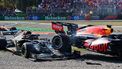Verstappen en Hamilton crash Monza 2021