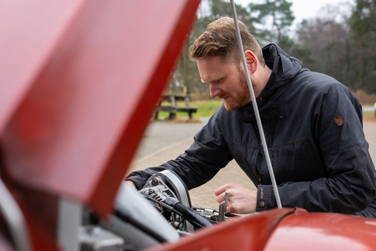 Citroën Dyane BMW R 1100 RS motor motorwissel engineswap