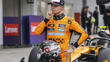 epa12013141 Second-placed McLaren driver Lando Norris of Britain reacts after the 2025 Formula 1 Japanese Grand Prix race at the Suzuka Circuit, Suzuka, Japan, 06 April 2025.  EPA/FRANCK ROBICHON