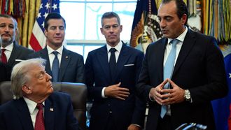 Stellantis-CEO Antonio Filosa in de Oval Office eind 2025.