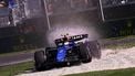 Williams' US driver Logan Sargeant loses control of his car during the second practice session of the Formula One Australian Grand Prix at the Albert Park Circuit in Melbourne on March 22, 2024.  
WILLIAM WEST / AFP