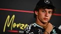 Mercedes' Italian driver Kimi Antonelli attends a press conference ahead of the Italian Formula One Grand Prix at the Autodromo Nazionale Monza circuit in Monza, northern Italy on September 3, 2026. 
Marco BERTORELLO / AFP