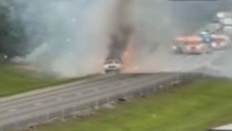 vrachtwagen vuurwerk Amerika VS Verenigde Staten vuur brand