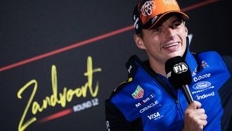 Red Bull Racing's Dutch driver Max Verstappen smiles during a press conference ahead of the Formula One Dutch Grand Prix at The Circuit Zandvoort, western Netherlands, on August 20, 2026. 
JOHN THYS / AFP