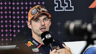 Red Bull's Dutch driver Max Verstappen addresses a press conference on the Red Bull Ring race track in Spielberg, Austria, on June 27, 2024, ahead of the Formula One Austrian Grand Prix. 
Joe Klamar / AFP