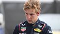 Red Bull Racing's New Zealand driver Liam Lawson walks back to his team garage after getting out of his car at the end of the Formula One Chinese Grand Prix in Shanghai on March 23, 2025. 
GREG BAKER / AFP