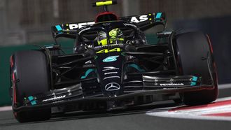 Mercedes' British driver Lewis Hamilton drives during the second practice session for the Abu Dhabi Formula One Grand Prix at the Yas Marina Circuit in the Emirati city on November 24, 2023. 
Giuseppe CACACE / AFP