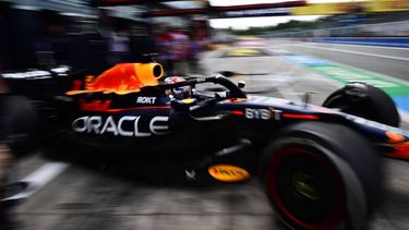 2023-09-01 14:11:23 Red Bull Racing's Dutch driver Max Verstappen drives during first practice session, ahead of the Italian Formula One Grand Prix at Autodromo Nazionale Monza circuit, in Monza on September 1, 2023. 
Marco BERTORELLO / AFP
