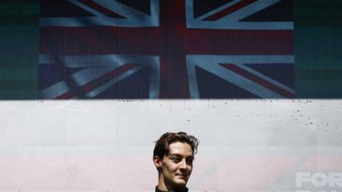 Mercedes' British driver George Russell celebrates after winning the Formula One Belgian Grand Prix at the Spa-Francorchamps Circuit in Spa on July 28, 2024. 
SIMON WOHLFAHRT / AFP