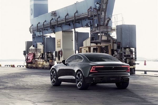 Polestar 1 black exterior, on location