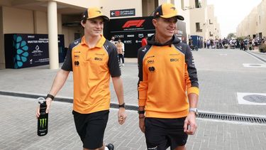 epa12571441 McLaren driver Lando Norris (R) of Britain and his teammate Oscar Piastri of Australia arrive ahead of a practice session for the Formula One Abu Dhabi Grand Prix, in Abu Dhabi, United Arab Emirates, 05 December 2025. The 2025 Formula One Abu Dhabi Grand Prix will be held at the Yas Marina Circuit racetrack on 07 December.  EPA/ALI HAIDER