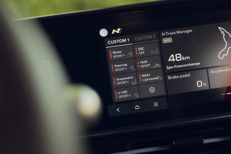 N Track Manager-menu van de Hyundai Ioniq 6 N
